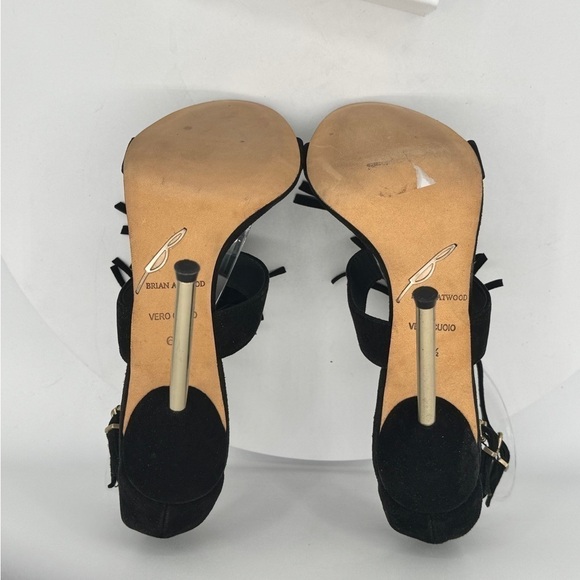 Brian Atwood Black Fringe Stiletto Heels‎ Size 6.5 EUC - Picture 15 of 17